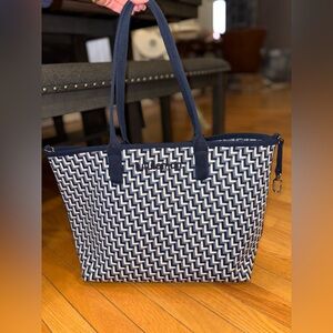 Elegant Navy and White Tote Bag